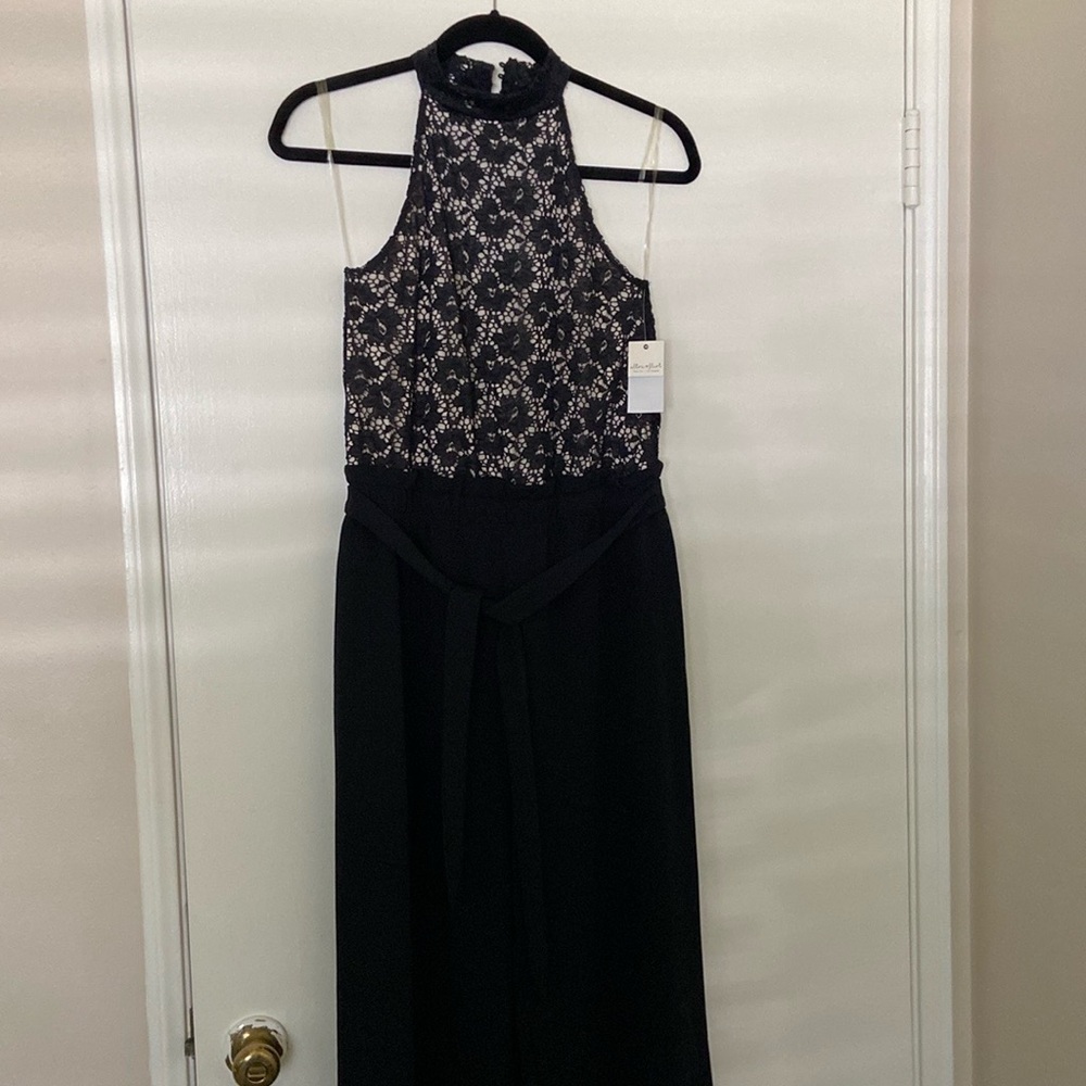 Black Lace Wide Leg Jumpsuit